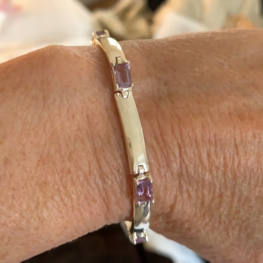 Sterling Silver and Amethyst Bracelet